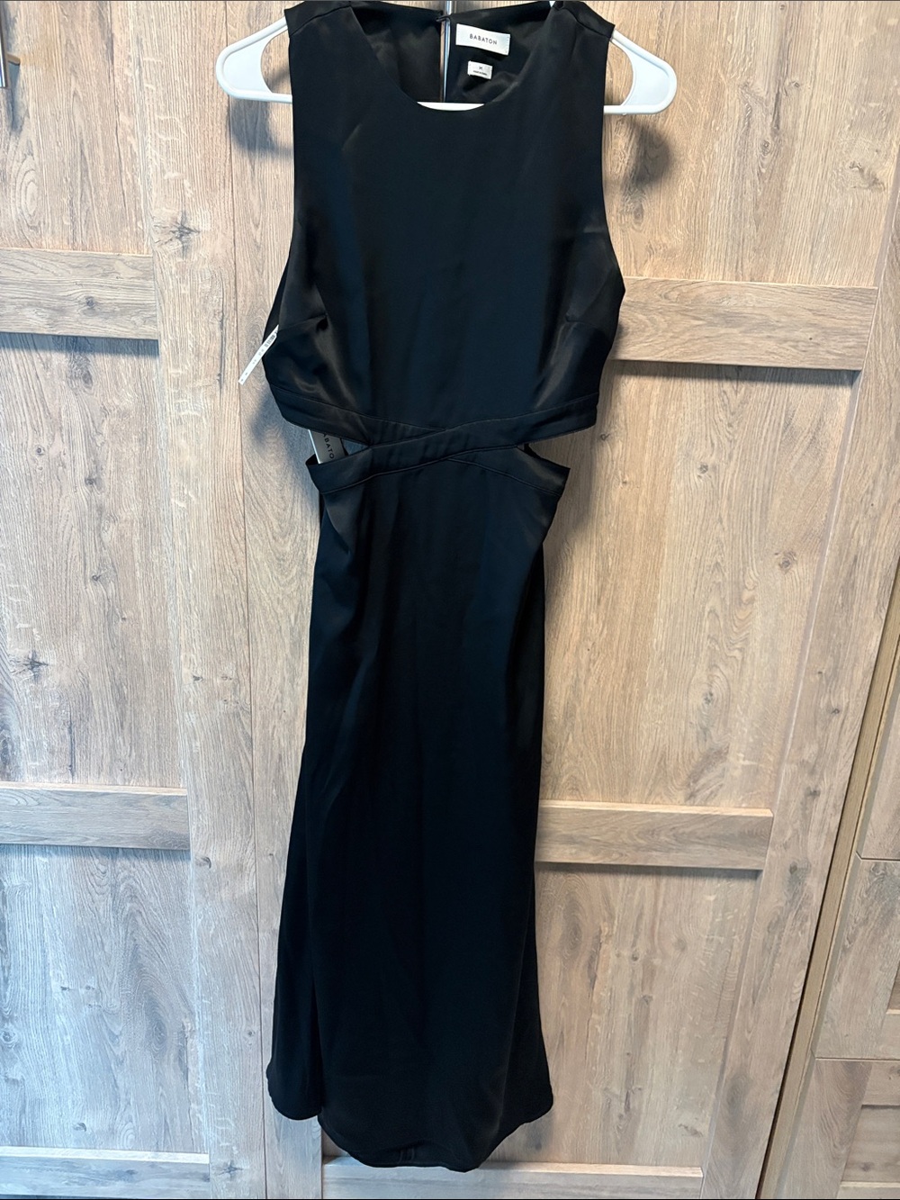 Aritzia Babaton Black Sleeveless Midi Dress with Waist Cutouts - Picture 1 of 4